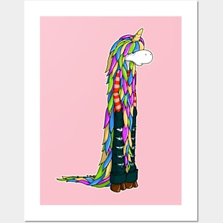 Long mane unicorn Posters and Art